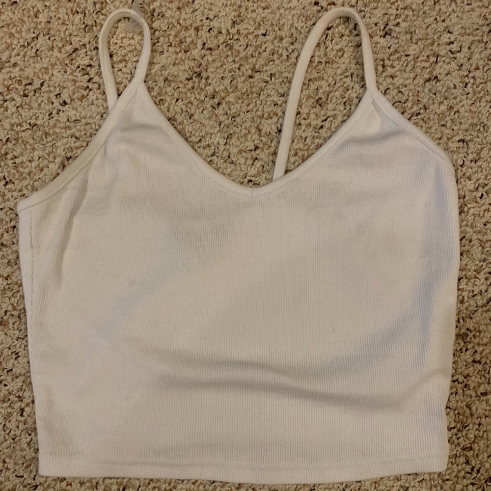 White Cropped Tank Top